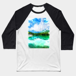 Trees By The Lake Abstract. For Nature Lovers. Baseball T-Shirt